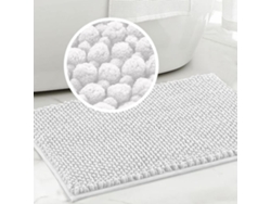 (blanco) Alfombra De Baño De Fibra, Antideslizante, Absorbente, Lavable A Máquina, Alfombra De Baño De Terciopelo De Secado Rápido
