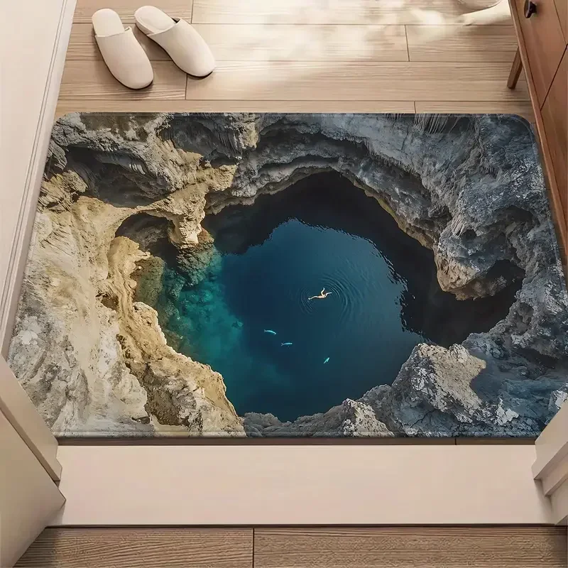 (estilo 5 30 X 50 Cm) Felpudo 3d Illusion Abyss Para Baño O Cocina Con Efecto De Perforación Visual