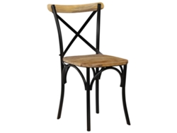 Maison Exclusive - Sillas Con Respaldo Cruzado 2 Uds Madera Maciza De Mango Negro