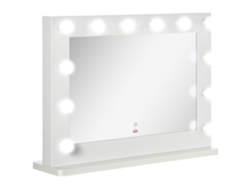 Espejo De Maquillaje Iluminado Con Pantalla Táctil Led De 12 Led Y Luz Con Memoria, Color Blanco.