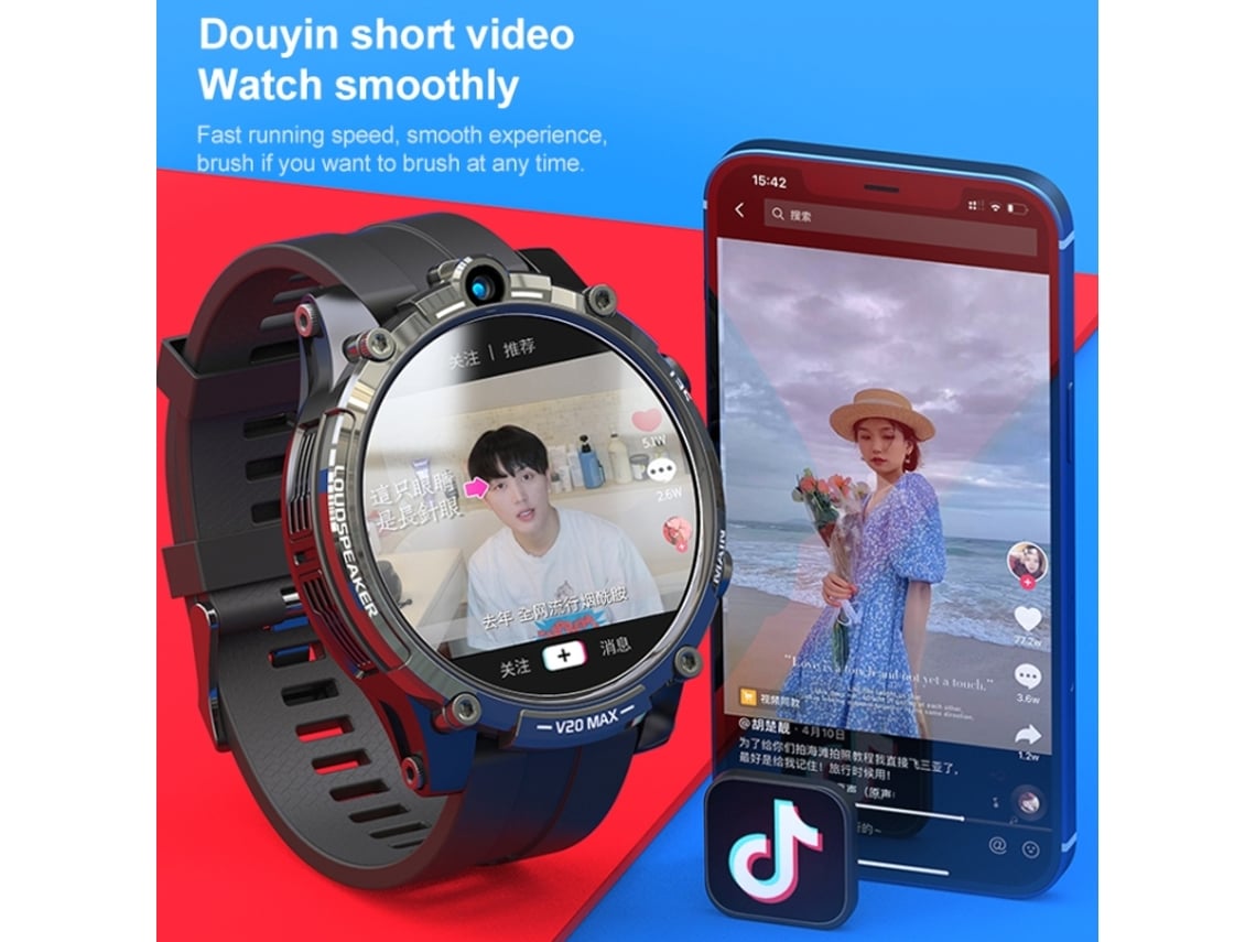 Smartwatch Tarjeta SIM V20 1.6 WiFi 4G con c mara dual Memoria