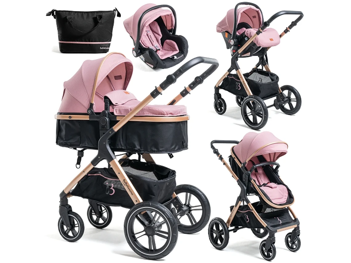 Carrito de Bebé BEBELISSIMO Trio 3 en 1 0-22 kg (Rosa)