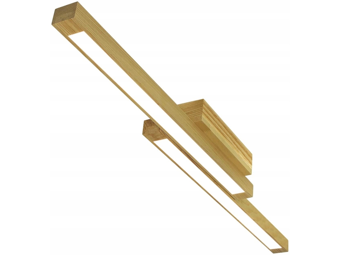 Lámpara de techo LED de madera 90 cm 3000 K Lámpara de dormitorio blanca cálida en diseño retro para sala de estar Dormitorio Pasillo NETTLIFE