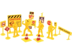 Juego de 84 piezas con mini conos de tráfico, señales y decoraciones para la calle.