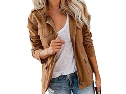 2026-chaqueta Militar De Mujer Con Botones Prensa Para Otoño Invierno Manga Larga Chaqueta De Utilidad De Moda Urbana