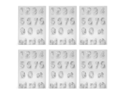 6 Sellos Transparentes Con Números Y Palabras Decorativos Para Manualidades Y Tarjetas De Scrapbooking.