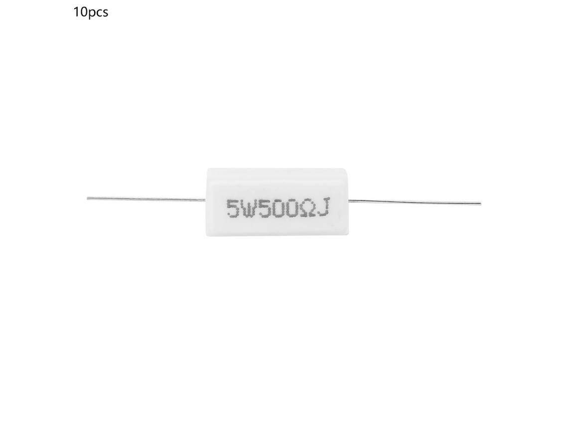 10 Piezas Resistencia Cemento Potencia 5w 500r 5% Componentes Electrónicos Para Pcb