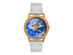Reloj De Pulsera De Silicona Zhoulianfa Con Esfera Azul Tipo Globo, Unisex, Plateado.