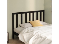 Cabecero De Cama Madera Maciza De Pino Negro 166x4x100 Cm