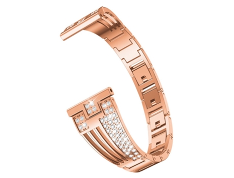 Correa de metal decoración de pedrería 22mm para Samsung Galaxy Watch3 45mm/Gear S3 Frontier/Gear S3 Classic/Huawei Watch GT3 Pro - oro rosa