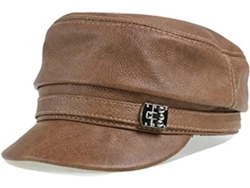 Casquette De Baseball En Cuir Veritable For Homme - Chapeau Ajustable Camel, Xxl(xx-large Camel)