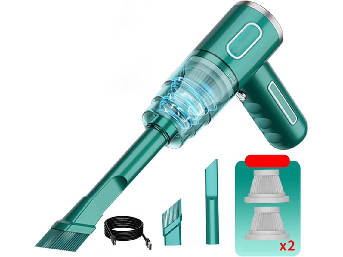 Aspirador De Pó Portátil, Sem Fio, Com 2 Acessórios E 2 Filtros Eifson (verde)