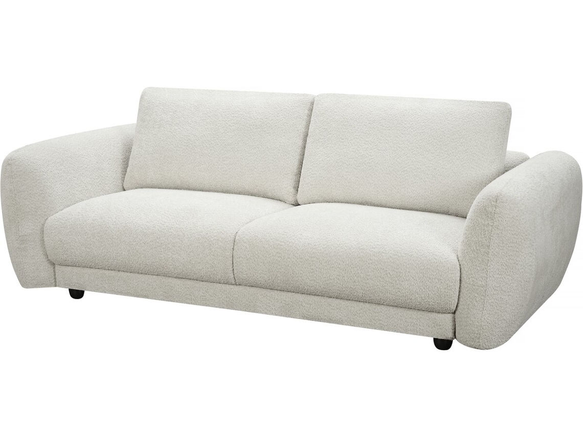 Sofá Saint Germain S de 3 plazas, recto, de tela chenilla beige, sofá Palozi