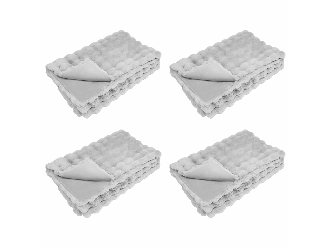 Manta De De Conejo Sintético Antideslizante Olite 4 Uds Gris