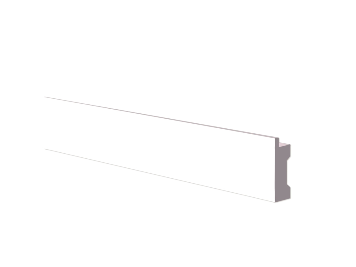 Rodapié Polímero Empotrable Para Placa De Yeso 39X17X2800Mm Roble Blanco - PARQUET ETERNO Blanco