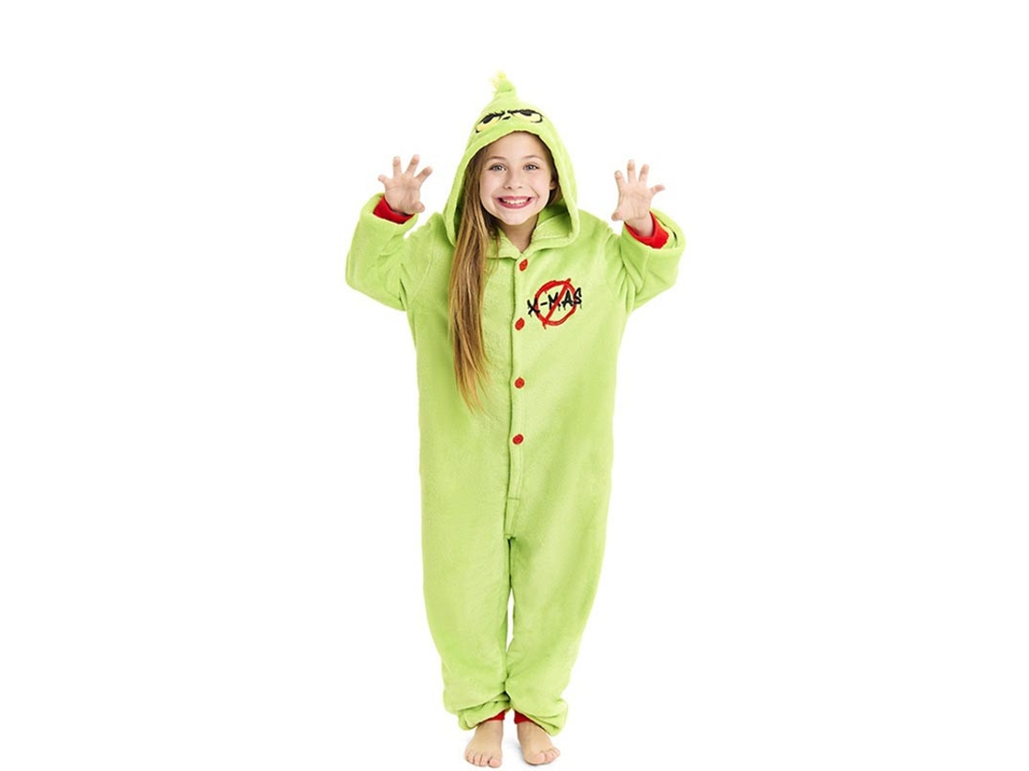Disfraz o Pijama Duende Navideño verde para niños