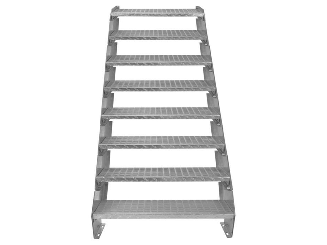 Escalera de barandilla - MONSTERSHOP - 8 peldaños - Acero galvanizado DIN 24537 EN ISO1461