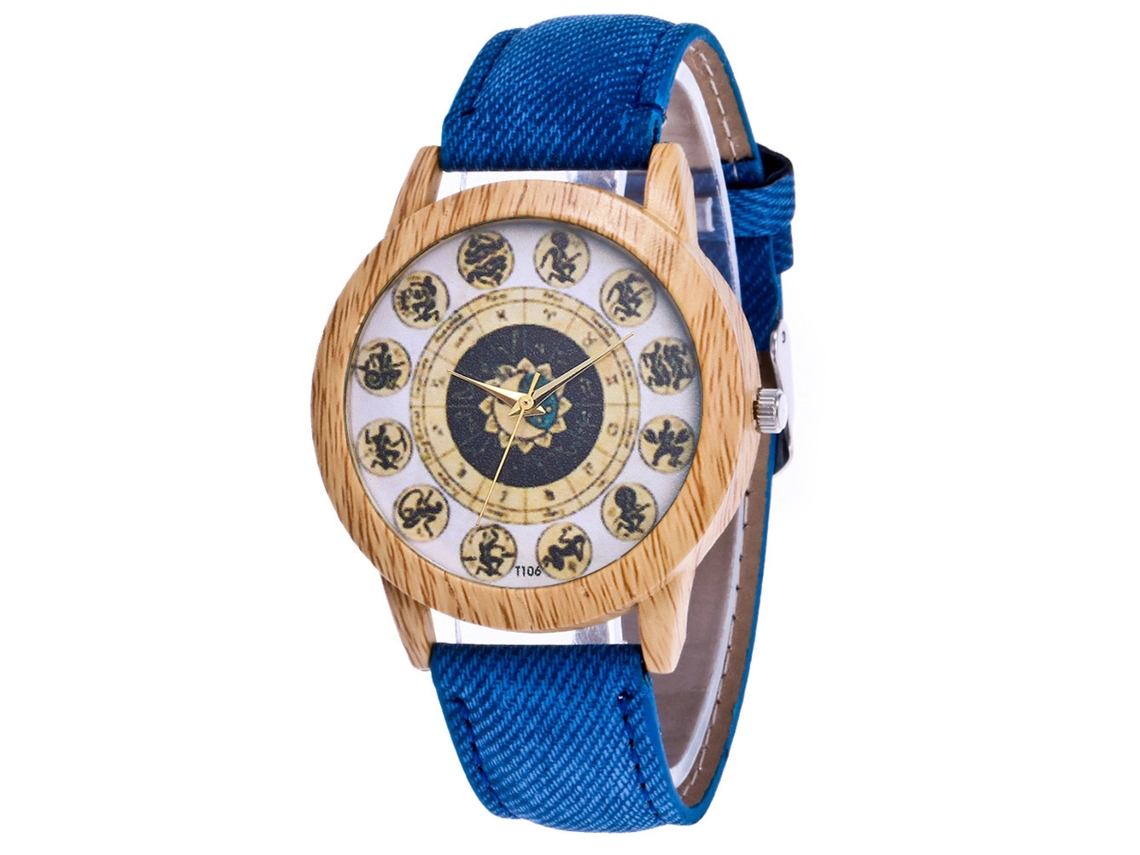 Reloj De Pulsera De Cuarzo Informal Con Correa De Mezclilla Azul Para Hombre Y Mujer.