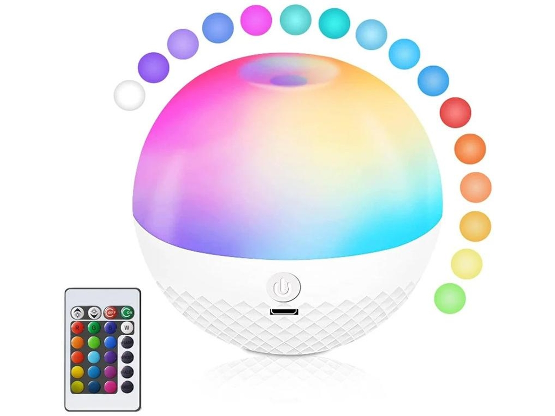 Luz Nocturna Infantil Luz Nocturna Sensible Al Tacto Lámpara De Cabecera Recargable Usb Con Control Remoto 16 Cambios De Color Blanco Yizhood