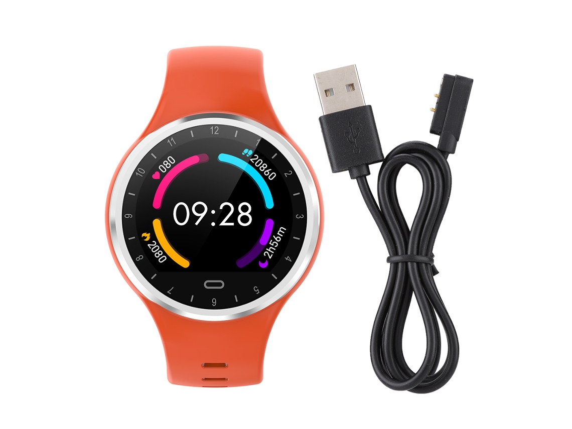 Pulsera inteligente EOOCOO M8 con contador de pasos, frecuencia cardíaca, cronómetro y medidor de presión arterial.