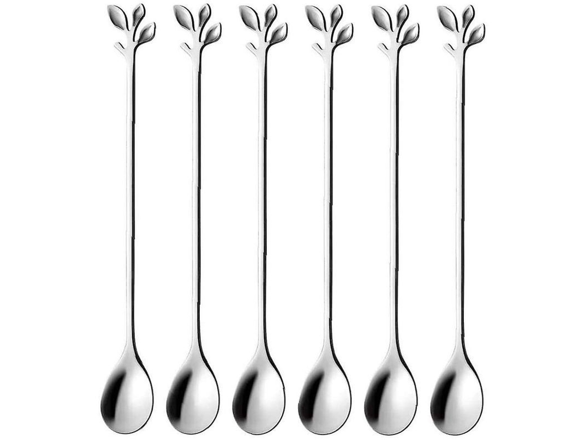 Cucharas Largas Acero Inoxidable Para Té Helado Café Crema Helada Postres Regalo Navidad