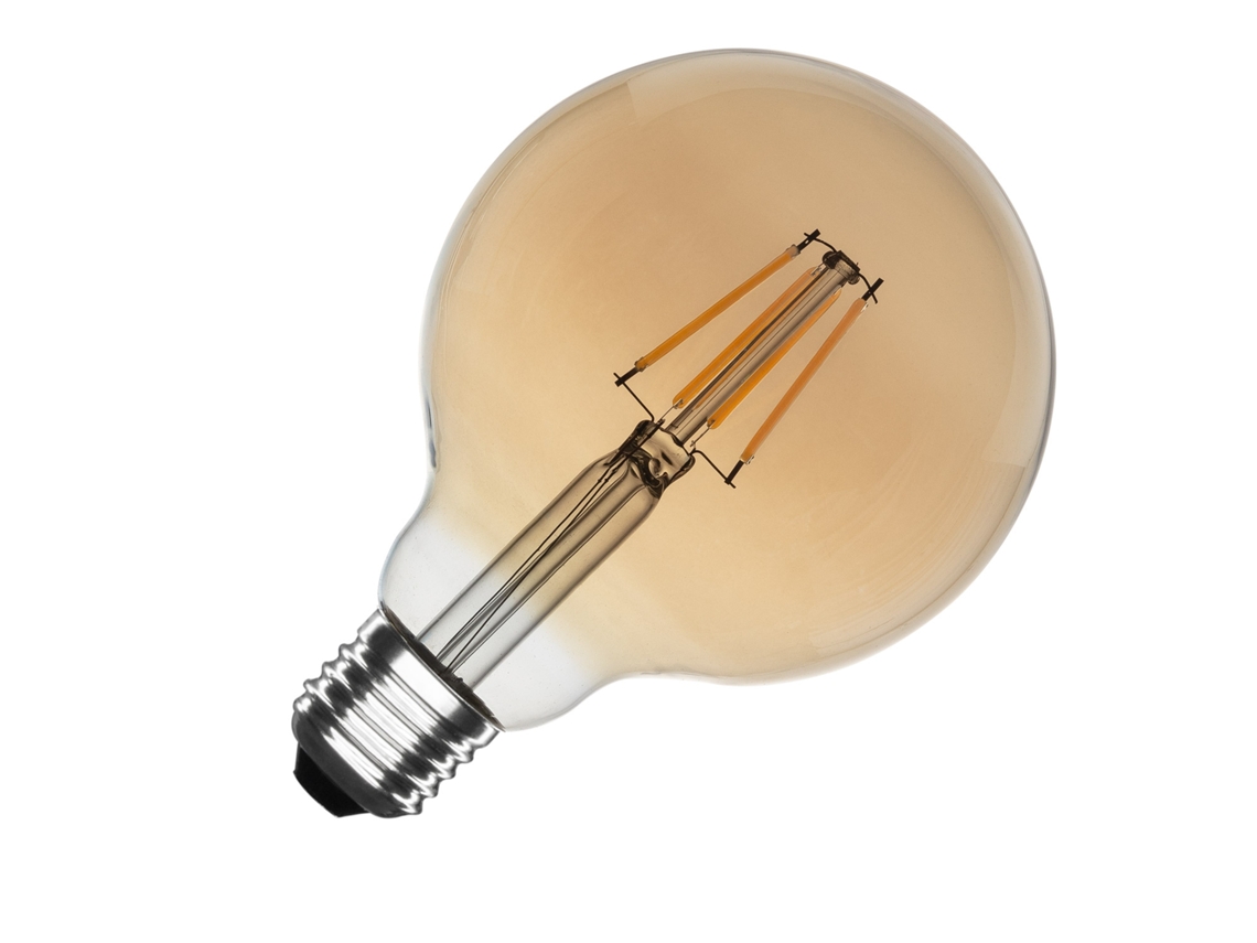 Bombilla LED E27 6W 600LM G95 Filamento Dorado Sin Parpadeo 2700K Blanco Cálido Ledkia