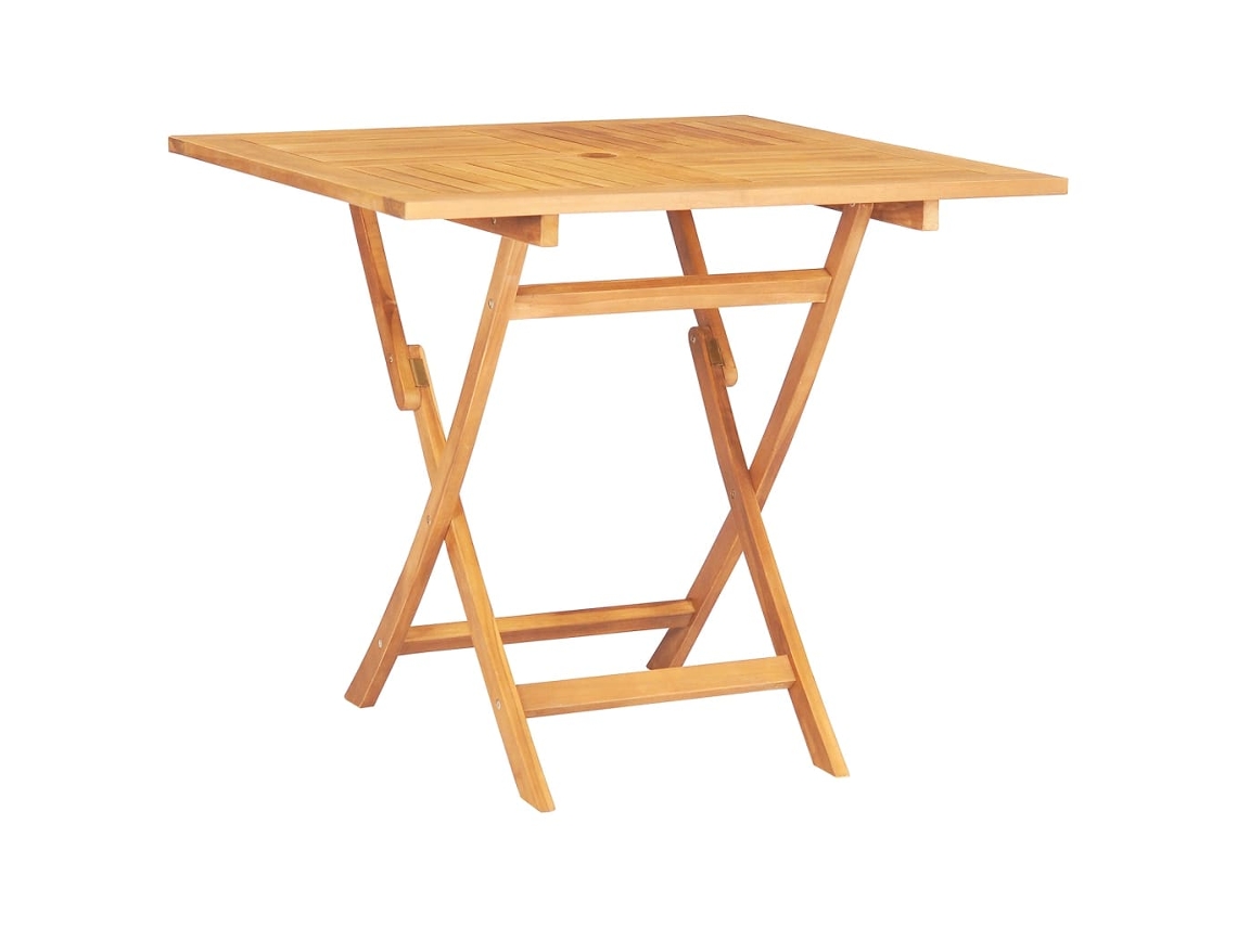 Mesa de jardín LOVELY HOME plegable de madera de teca maciza (85 x 85 x 76 cm)