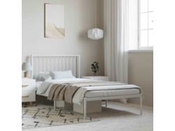 Estructura Cama Sin Colchón Con Cabecero Metal Blanco 100x190cm