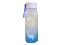 Botella De Agua Portátil Con Cordón, Bonito Estampado, Azul Mate, 580 Ml, Acero Inoxidable, Isotérmica, A Prueba De Fugas, Para Bebidas Y Té.
