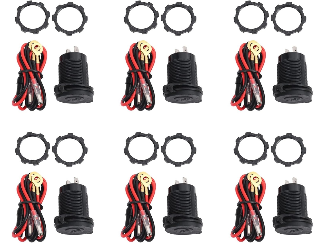 Cargador De Coche Herold 6x Charge 3.0 Con Doble Puerto Usb, 12 V, 36 W E Interruptor Verde.