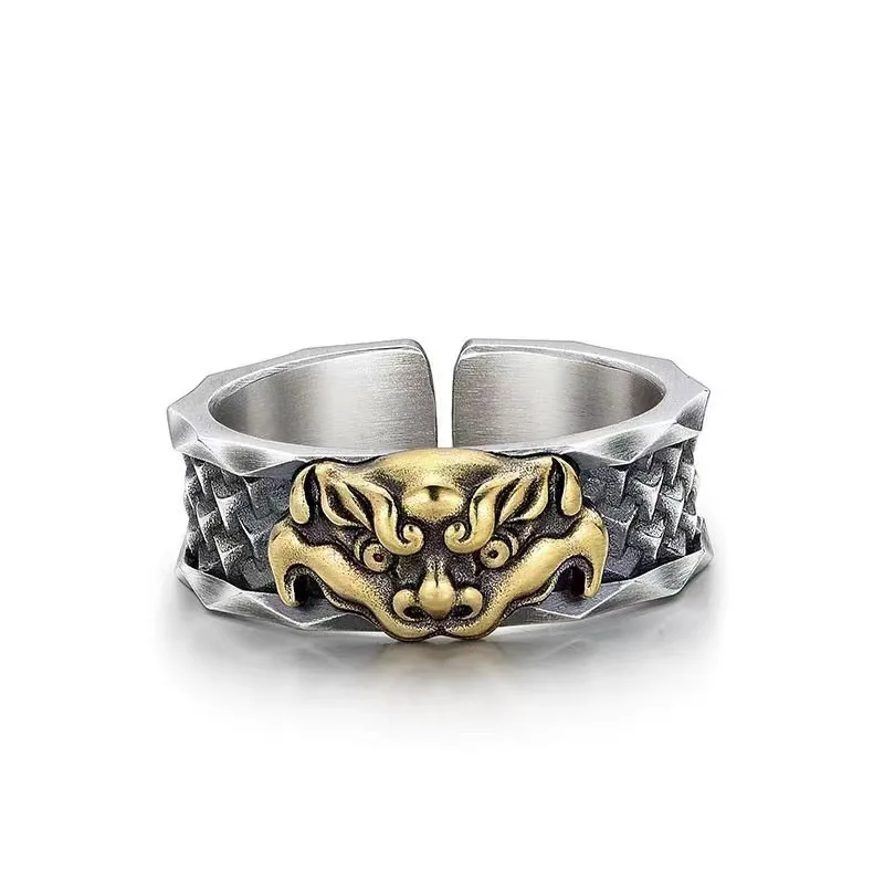Anillo Qilin Para Hombre, Amuleto De Estilo Chino Para Atraer La Riqueza.