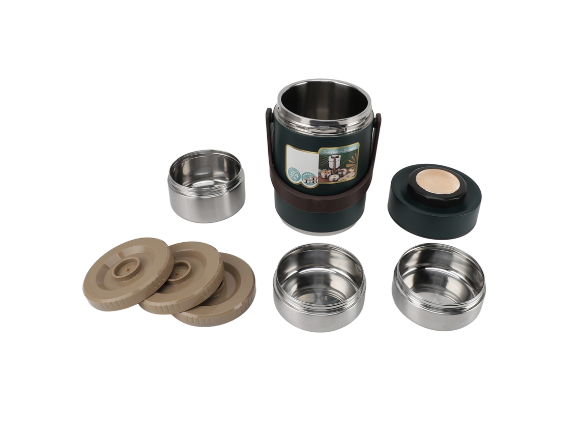 Recipiente Térmico Para Alimentos De Acero Inoxidable 304 Con Aislamiento Al Vacío, 2000 Ml, Con Asa, Ideal Para El Almuerzo De Adultos Y Estudiantes.