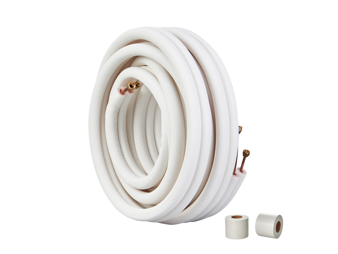 Kit de minilínea dividida Succebuy de 6,4 x 9,5 x 15240 mm, tubo de cobre aislado para aire acondicionado