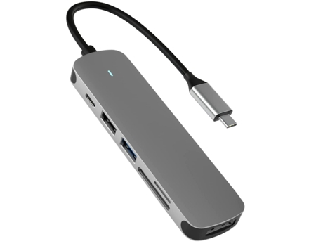Hub Usb C BISBISOUS T459 6 en 1 con Puerto Usb 3.0 Puerto Usb-C/Lector de Tarjetas Pd 4K Hdmi y Sd/Tf Adaptador Usb C Negro