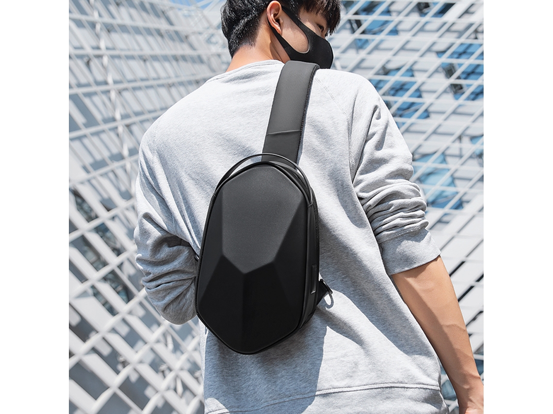 Mochila Mark Ryden Negra Con Collar, Impermeable, Estilo Moderno Y Casual, Para Hombre, Con Un Solo Hombro.