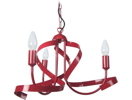 Lámpara de Techo TOSEL Monaco (Rojo - E14 - Máx. 40W - Metal)