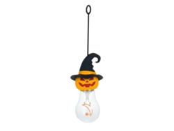 Bombilla Decorativa Halloween Recargable Con Cuerda Colgante Calabaza Bruja Luz Blanca Cálida 3 Niveles