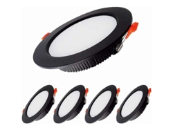 Paquete de 5 LED regulables de 7W IP44 700lm 6000K blanco frío para montaje en techo de 230V
