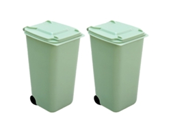 2 Pequeñas Papeleras De Sobremesa 650 Ml,