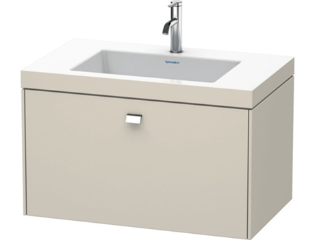 Lavabo para muebles DURAVIT Brioso c-bonded con base mural 80,0x48,0 cm 1 cajón sin rebosadero con banco para grifos 1 agujero para grifos