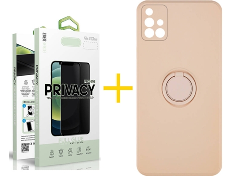 Carcasa + Protector de Pantalla para Samsung Galaxy A71 SKYHE Rosa Pastel