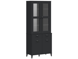 Maison Exclusive - Aparador Alto Viken Madera Maciza De Pino Negro 80x40x190 Cm