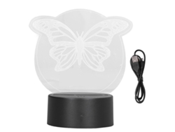 Lámpara de noche 3D con 7 colores, control táctil, forma única de animal, con batería y carga USB.