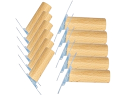 Juego de 12 piezas de madera para cocina y baño.