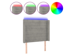 Maison Exclusive - Cabecero Con Led De Terciopelo Gris Claro 93x16x118/128 Cm