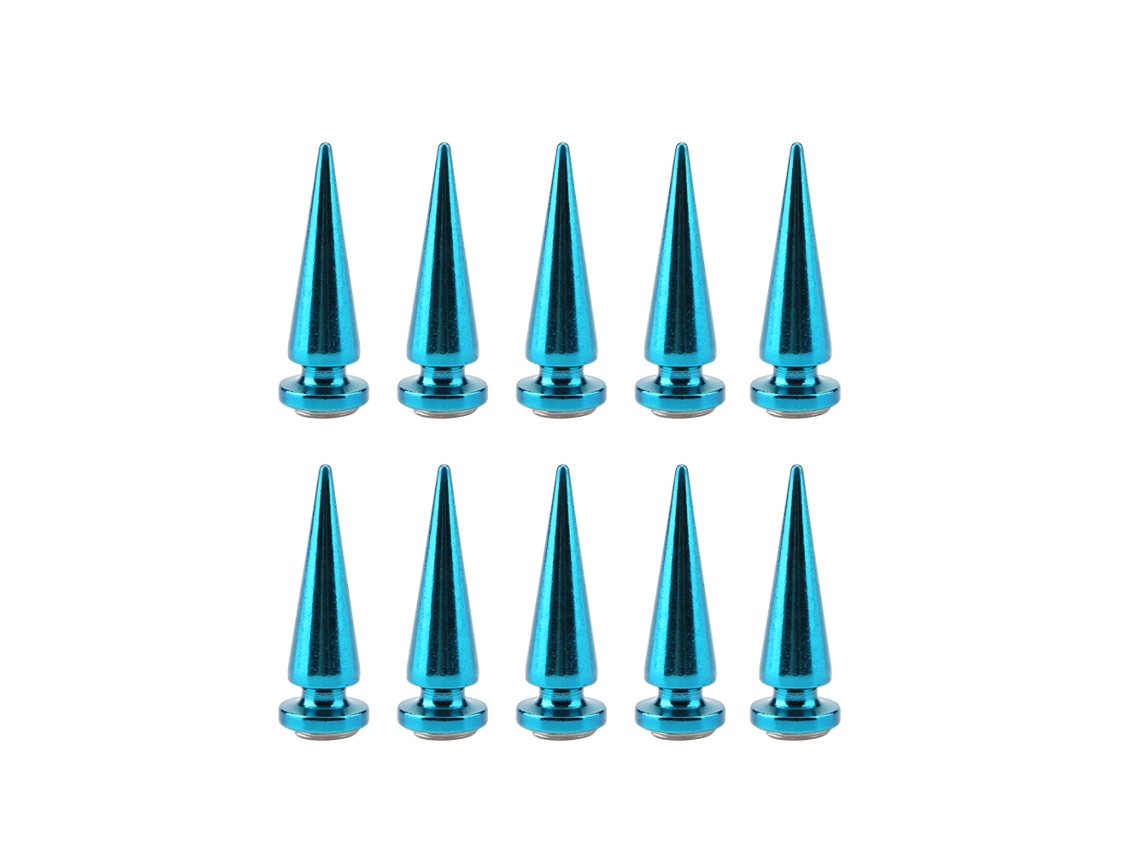 10 Remaches Metálicos Con Forma De Punta Y Tornillo Para Manualidades De Cuero (azul)