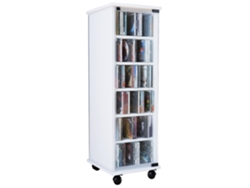 Estante de Madera para Cd DVD Valenza Vcm Puerta Cristal