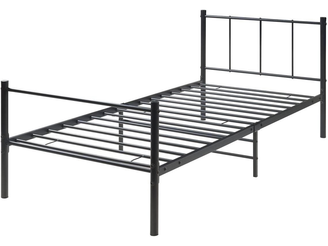 Cama individual Laos [EN.CASA] con somier - metal - 90 x 200cm - Negro