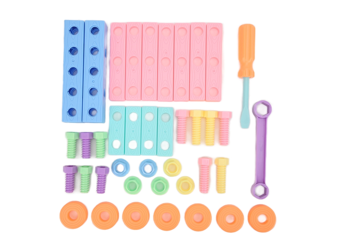 Ats-kit De Bloques De Construcción Con Tornillos Juguete Interactivo Padre-hijo Juguete Educatsivo Temprano (108-21)