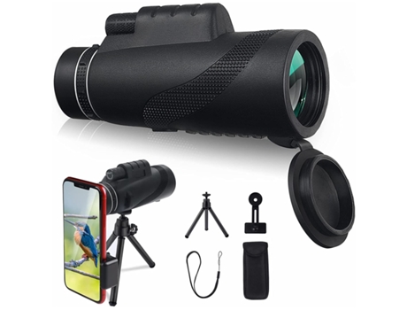 Monocular HD 10-30X50 para Adultos, a Prueba de Agua, con Soporte para Smartphone - Negro